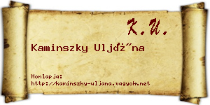 Kaminszky Uljána névjegykártya